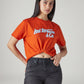 Women's Typography Printed Loose Fit T-Shirt - Styleshot View