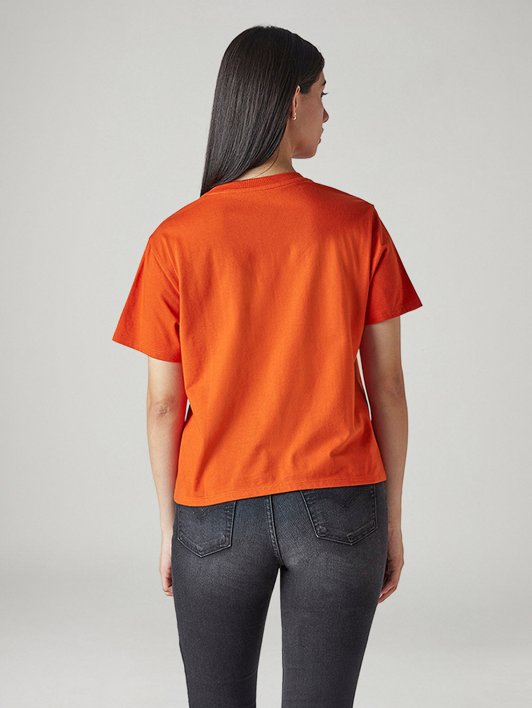 Women's Typography Printed Loose Fit T-Shirt - Back View