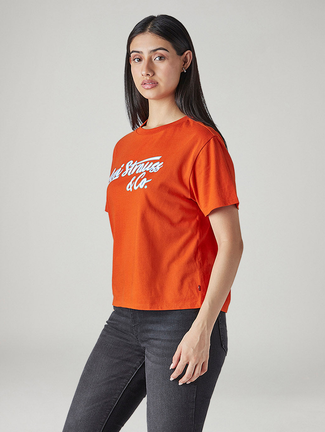 Women's Typography Printed Loose Fit T-Shirt - Side View