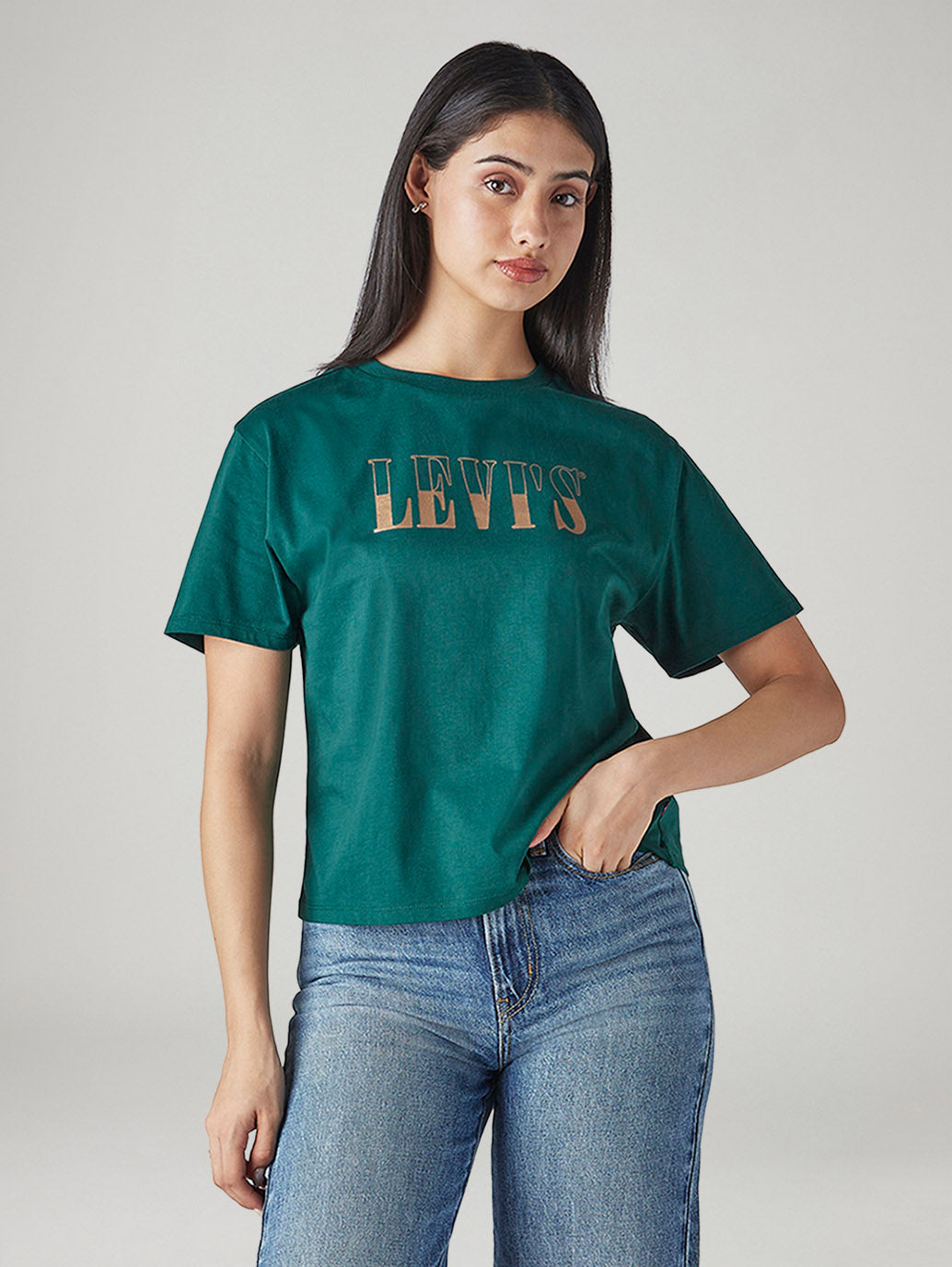 Women's Typography Printed Loose Fit T-Shirt