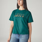 Women's Typography Printed Loose Fit T-Shirt - 20 View