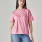 Women's Typography Printed Loose Fit T-Shirt - Front View