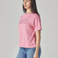 Women's Typography Printed Loose Fit T-Shirt - Side View