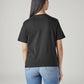 Women's Typography Printed Loose Fit T-Shirt - Back View