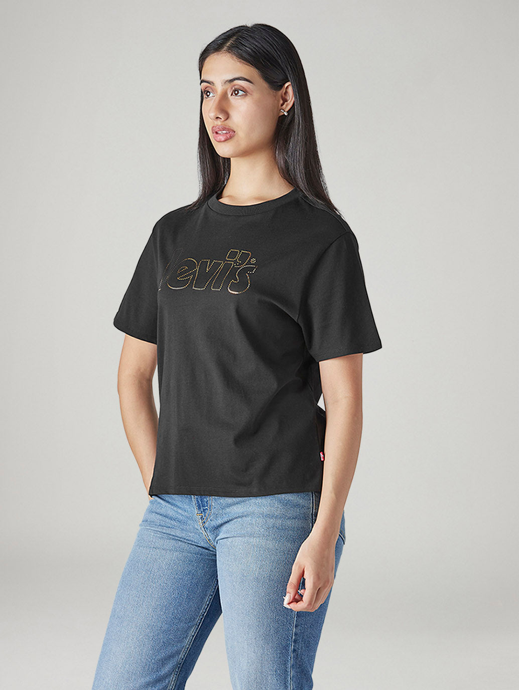 Women's Typography Printed Loose Fit T-Shirt - Side View