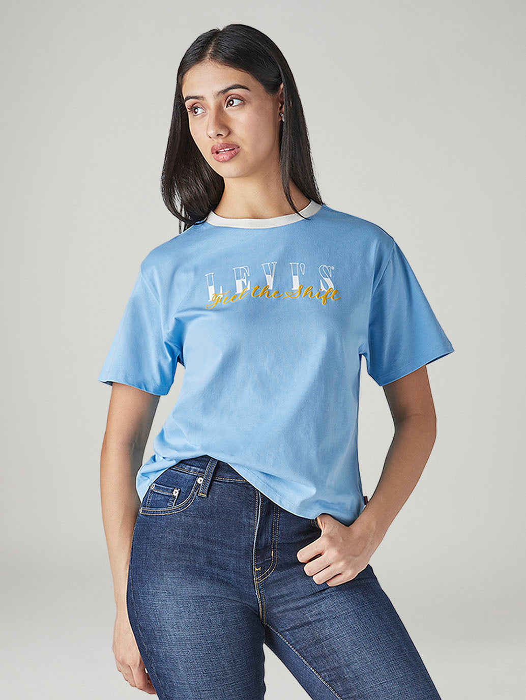 Women's Typography Printed Loose Fit T-Shirt