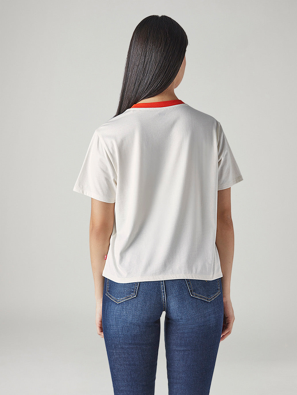 Women's Typography Printed Loose Fit T-Shirt - Back View