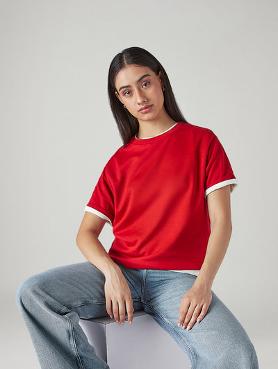 levi's Women's Solid Crew Neck Relaxed Fit Interlock T-Shirt-picture-17