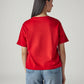Women's Solid Crew Neck Relaxed Fit Interlock T-Shirt - Back View