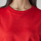 Women's Solid Crew Neck Relaxed Fit Interlock T-Shirt - Detail View