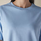 Women's Solid Crew Neck Relaxed Fit Interlock T-Shirt - Detail View