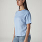 Women's Solid Crew Neck Relaxed Fit Interlock T-Shirt - 20 View