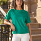 Women's Solid Crew Neck Relaxed Fit Interlock T-Shirt - 005X00095 View