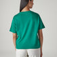 Women's Solid Crew Neck Relaxed Fit Interlock T-Shirt - Back View
