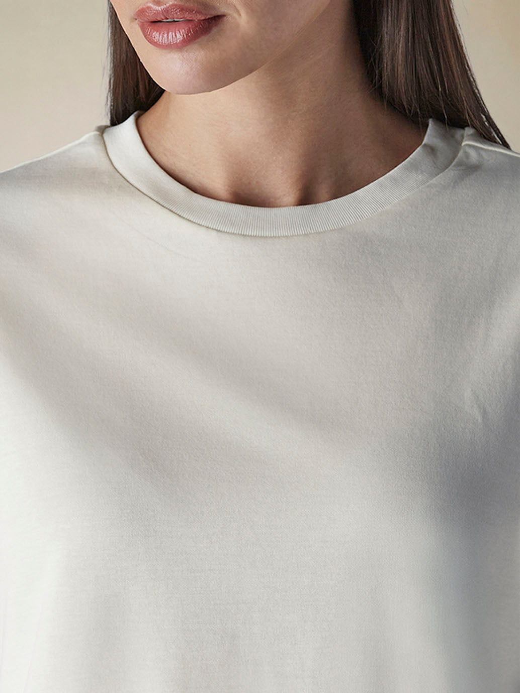 Women's Solid Crew Neck Relaxed Fit Interlock T-Shirt - 42919117-f998-4207-a494-37280e4b1479 View