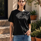 Women's Solid Crew Neck Relaxed Fit Interlock T-Shirt - 005X00097 View