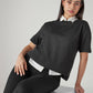 Women's Solid Crew Neck Relaxed Fit Interlock T-Shirt - 20 View