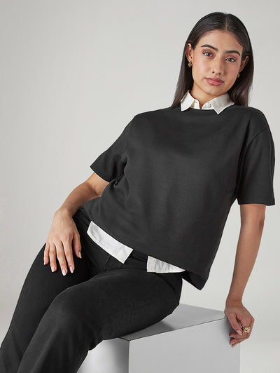 levi's Women's Solid Crew Neck Relaxed Fit Interlock T-Shirt-picture-16