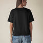 Women's Solid Crew Neck Relaxed Fit Interlock T-Shirt - Back View