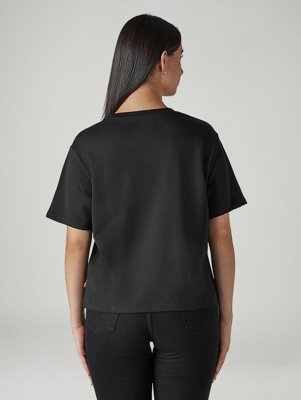 Women's Solid Crew Neck Relaxed Fit Interlock T-Shirt - 20 View