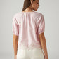 Women's Striped Pink V-Neck Top - Back View