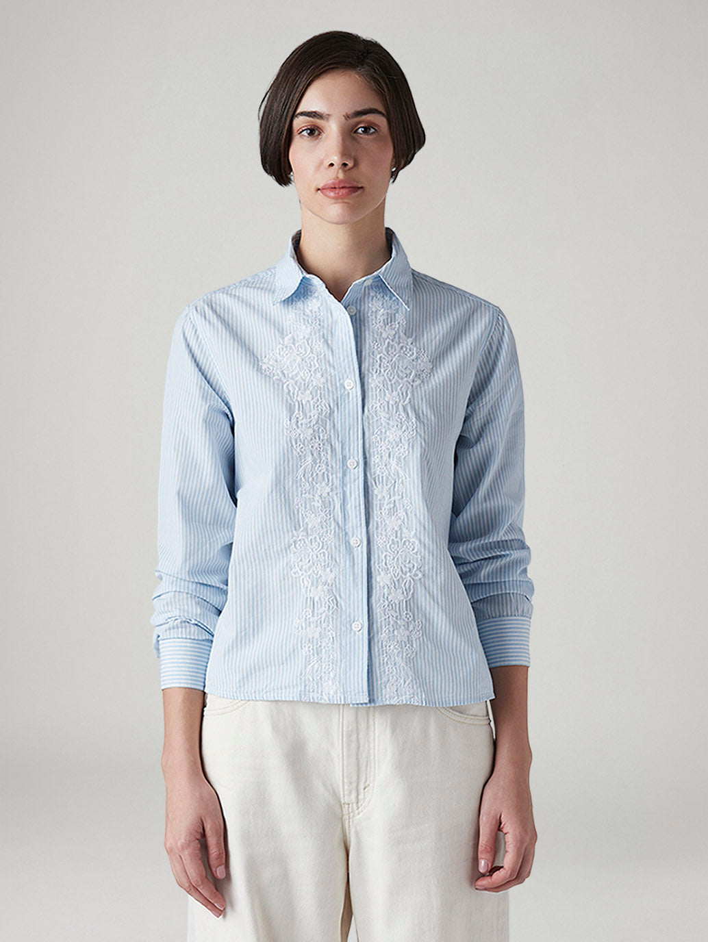 Women's Striped Regular Fit Shirt - Front View