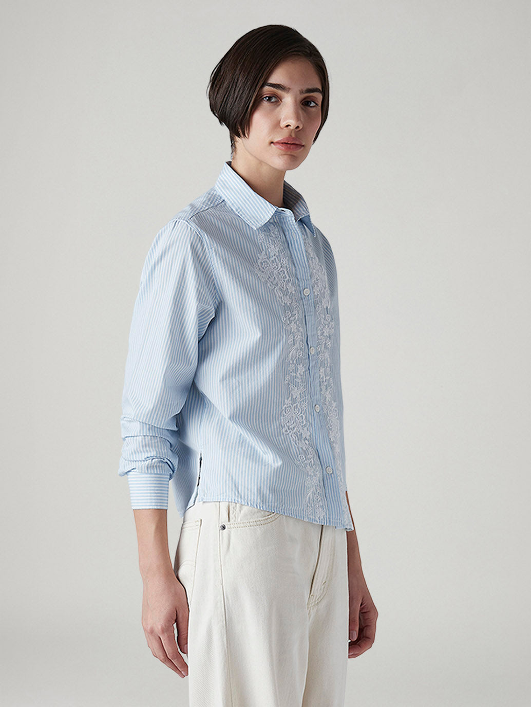 Women's Striped Regular Fit Shirt - Side View