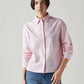 Women's Striped Regular Fit Embroidered Shirt - Front View