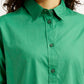 Women's Solid Green Relaxed Fit Poplin Shirt - Detail View