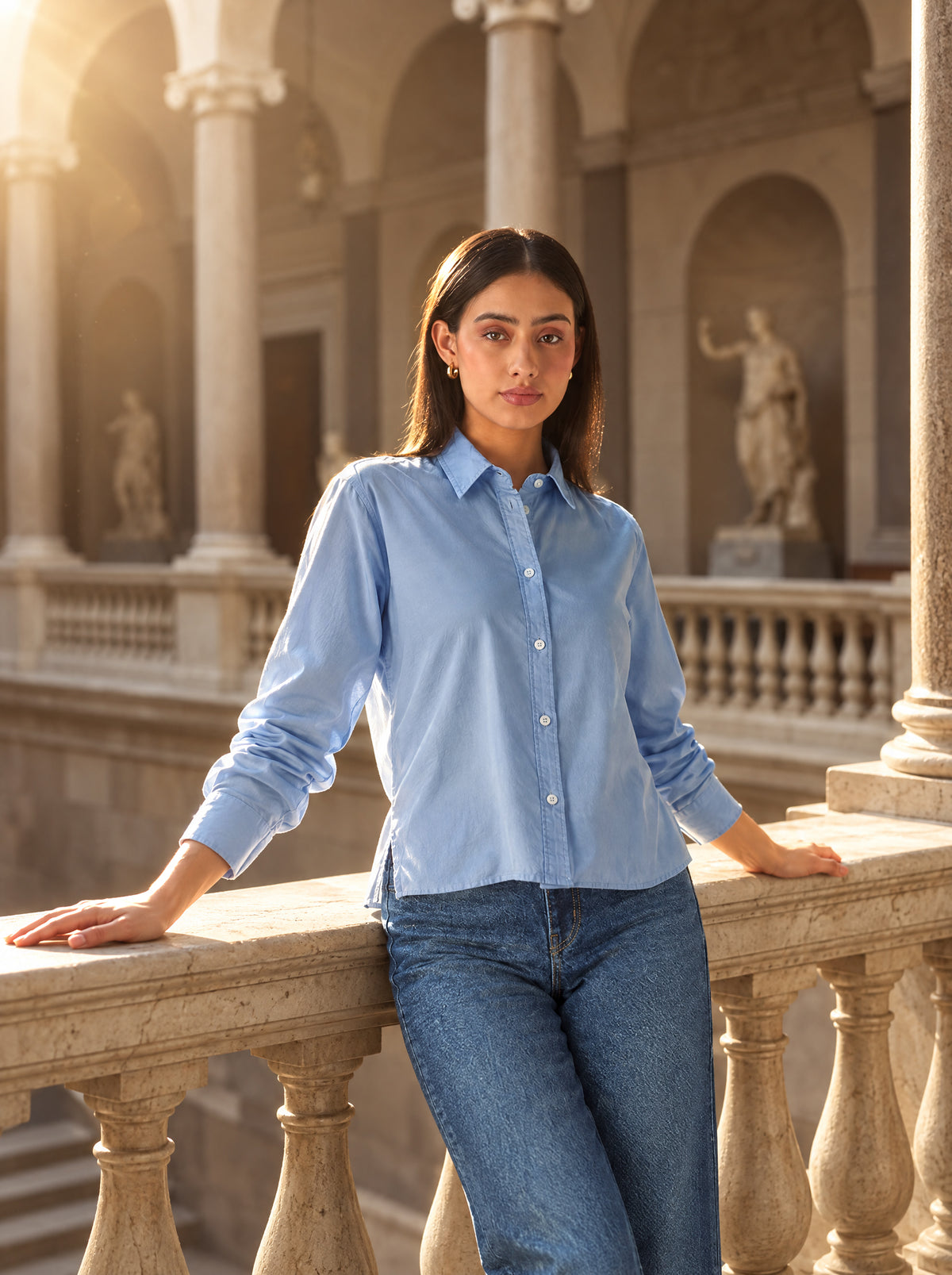 Women's Solid Regular Fit Oxford Shirt