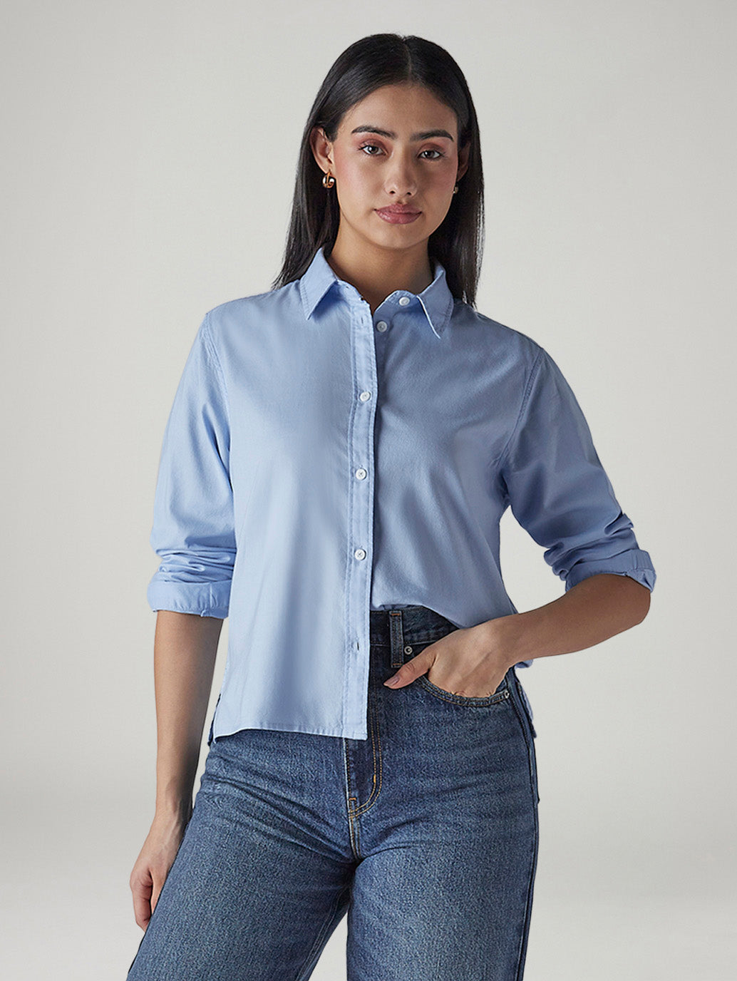 Women's Solid Regular Fit Oxford Shirt