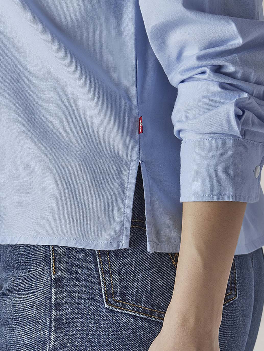 Women's Solid Regular Fit Oxford Shirt - Detail View