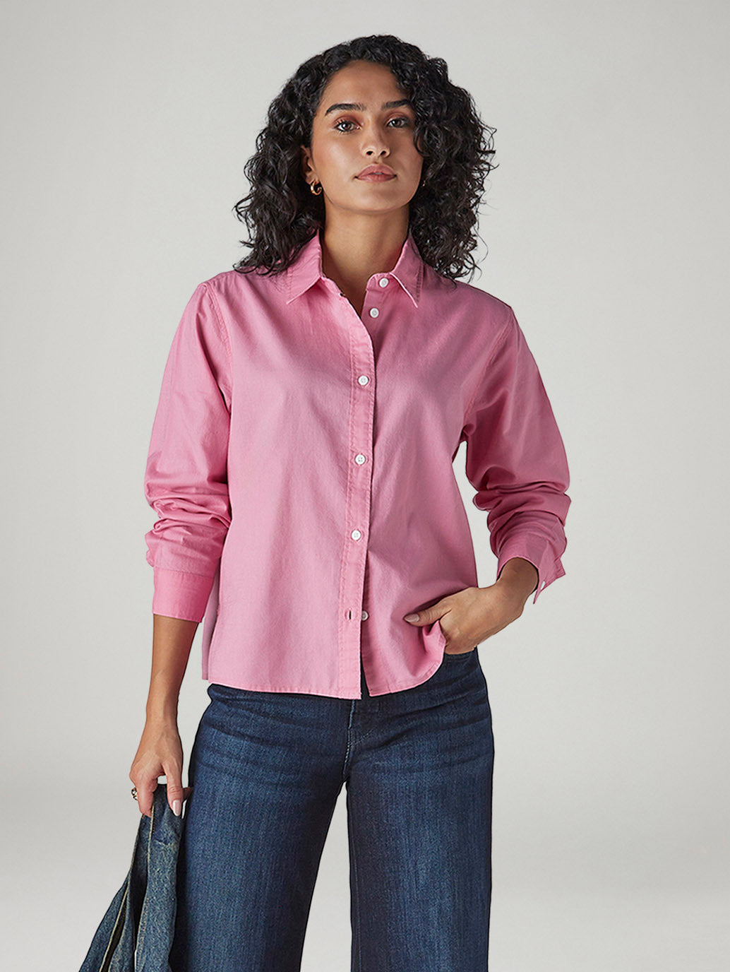 Women's Solid Regular Fit Oxford Shirt