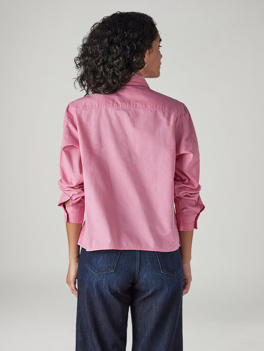Women's Solid Regular Fit Oxford Shirt - Back View