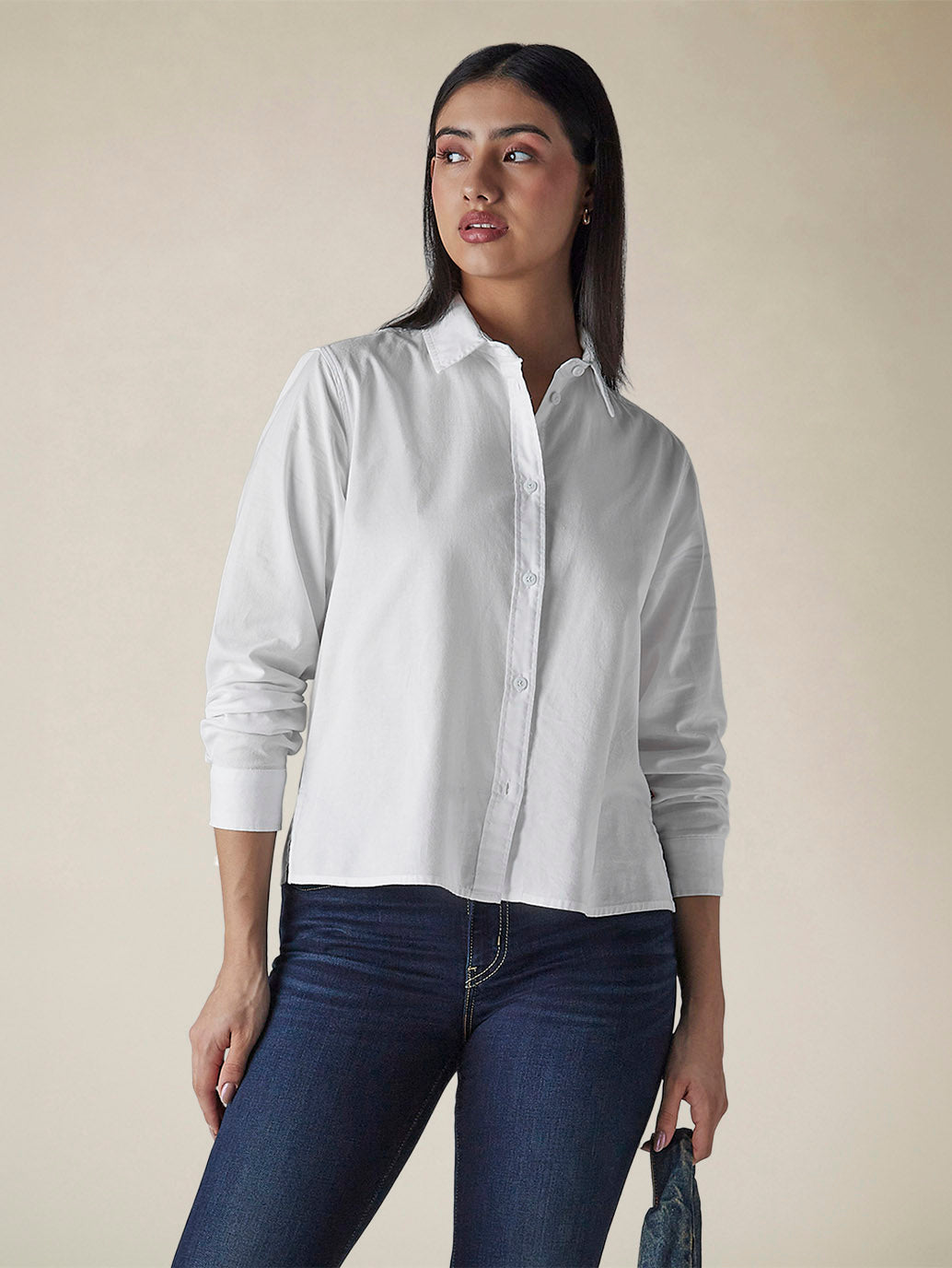 Women's Solid Regular Fit Oxford Shirt - 73ca57e1-0457-4971-bf59-ebfbecd64dd6 View