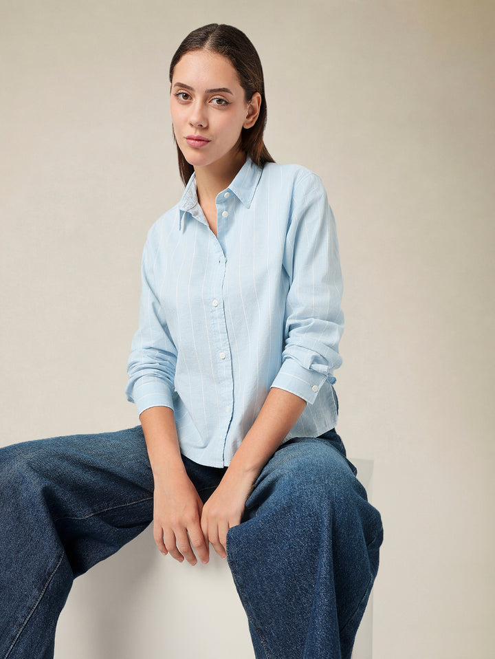 Women's Cotton Regular Fit Solid Oxford Shirt