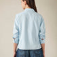 Women's Cotton Regular Fit Solid Oxford Shirt - Back View