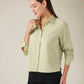 Women's Cotton Regular Fit Solid Oxford Shirt - Side View
