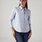 Women's Solid Light Blue Spread Collar Shirt - Styleshot View
