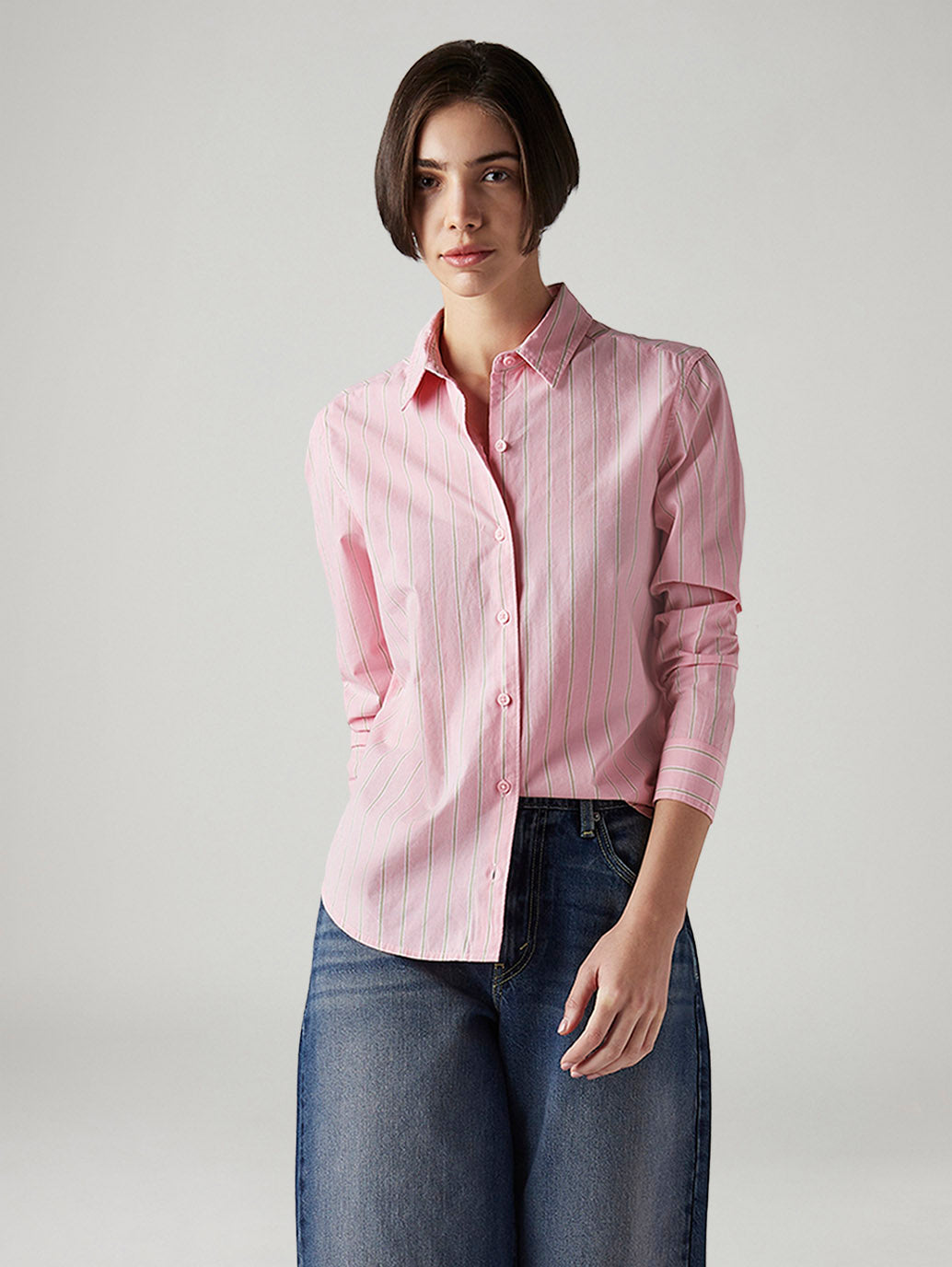 Women's Striped Slim Fit Poplin Shirt