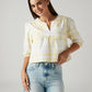 Women's Checkered White V-Neck Top - Styleshot View