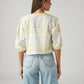 Women's Checkered White V-Neck Top - Back View