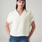 Women's Solid Relaxed Fit Linen Top - Front View