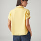 Women's Solid Relaxed Fit Linen Top - Back View