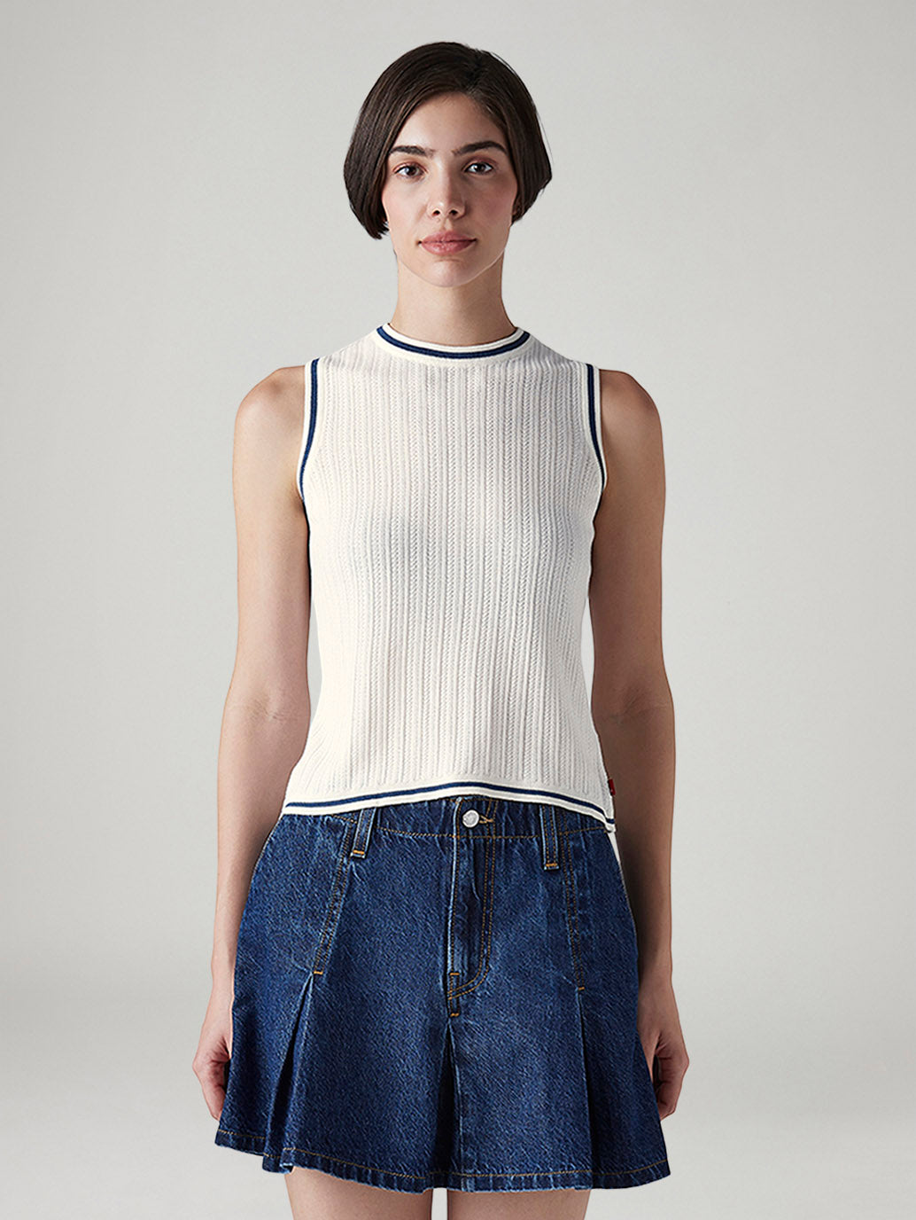 Women's Pin Striped Slim Fit T-Shirt - Front View