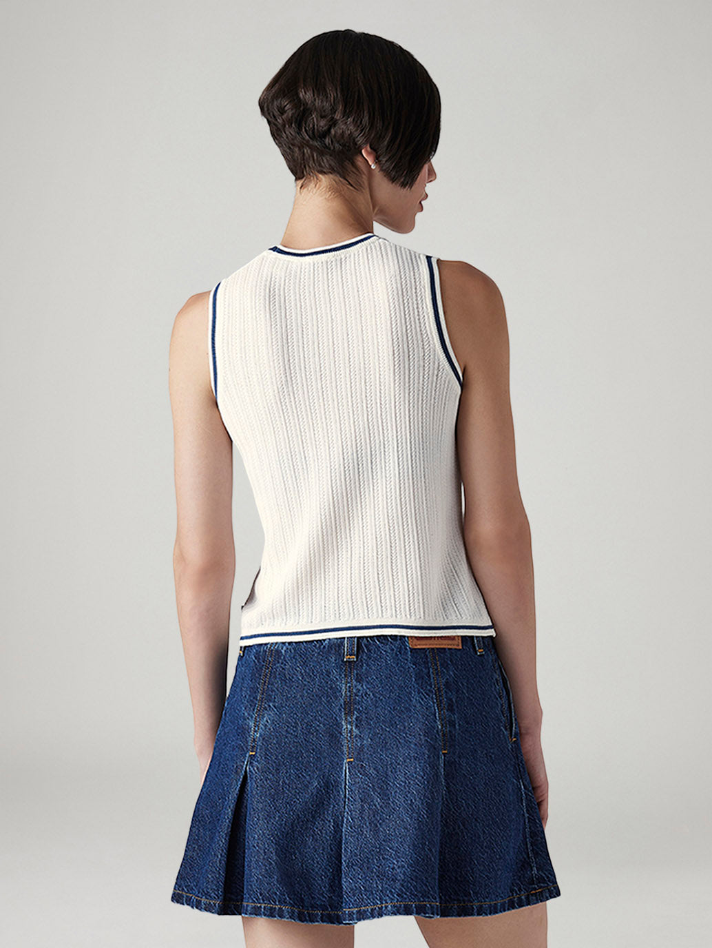 Women's Pin Striped Slim Fit T-Shirt - Back View