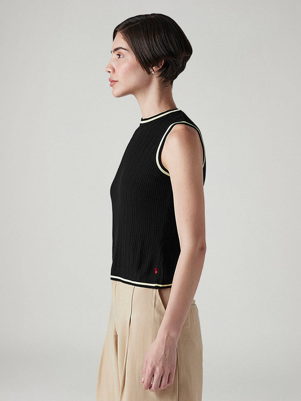 Women's Self Design Slim Fit T-Shirt - Side View