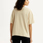 Women's Graphic Print Beige Relaxed Fit T-shirt - Back View