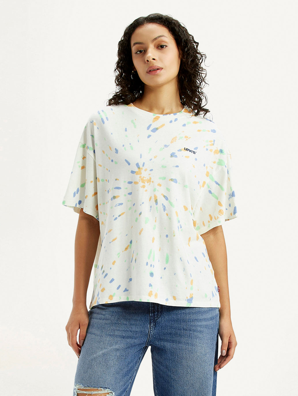 Women's Tie-Dye Multi Color Relaxed Fit T-shirt