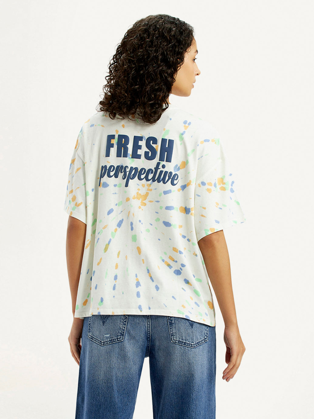 Women's Tie-Dye Multi Color Relaxed Fit T-shirt - Back View